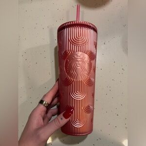 Starbucks Coral Textured Tumbler with Straw